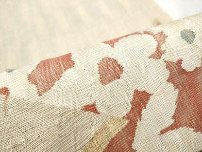 平和屋着物▽スリーシーズン 春夏秋 太鼓柄袋帯 切嵌花文 金糸 正絹 逸品 CABA0828hy