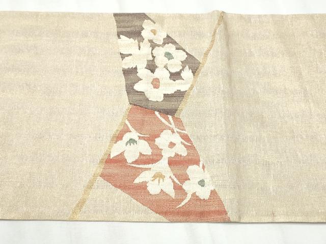 平和屋着物▽スリーシーズン 春夏秋 太鼓柄袋帯 切嵌花文 金糸 正絹 逸品 CABA0828hy