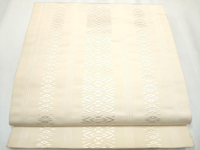 平和屋着物●本場筑前博多織 八寸名古屋帯 献上 灰梅色 正絹 逸品 CABA0863hy