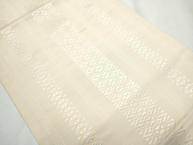 平和屋着物●本場筑前博多織 八寸名古屋帯 献上 灰梅色 正絹 逸品 CABA0863hy