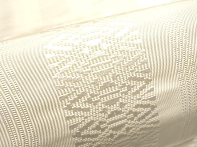 平和屋着物●本場筑前博多織 八寸名古屋帯 献上 灰梅色 正絹 逸品 CABA0863hy