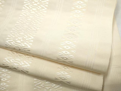 平和屋着物●本場筑前博多織 八寸名古屋帯 献上 灰梅色 正絹 逸品 CABA0863hy