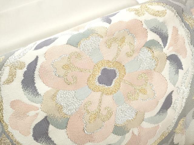 平和屋着物●爪掻き本綴れ 八寸名古屋帯 花唐草文 正絹 逸品 CABA0872hy