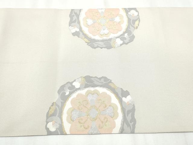 平和屋着物●爪掻き本綴れ 八寸名古屋帯 花唐草文 正絹 逸品 CABA0872hy