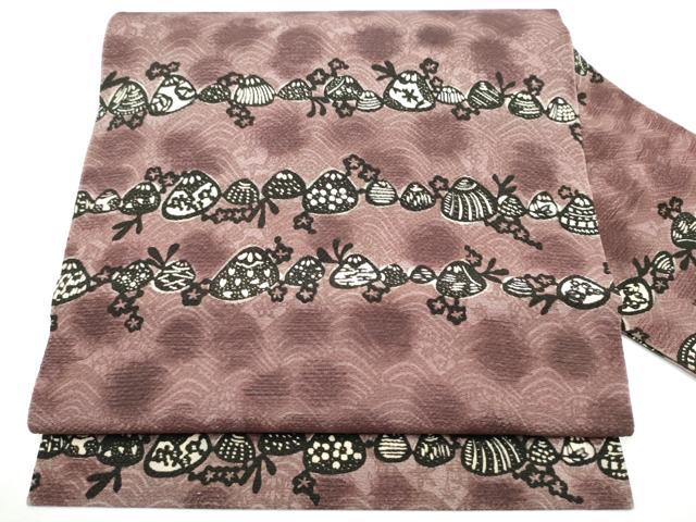 平和屋着物●染色作家　祝まな　九寸名古屋帯　貝合わせ花文　三越扱い　正絹　逸品　CABF5267hy