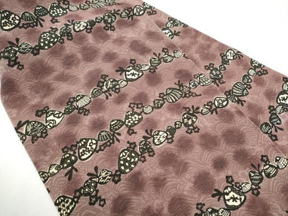 平和屋着物●染色作家　祝まな　九寸名古屋帯　貝合わせ花文　三越扱い　正絹　逸品　CABF5267hy