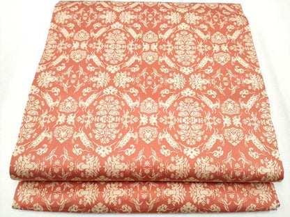 平和屋着物●九寸開き名古屋帯 鹿 草花文 正絹 逸品 CABA0892hy