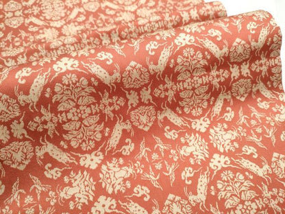 平和屋着物●九寸開き名古屋帯 鹿 草花文 正絹 逸品 CABA0892hy