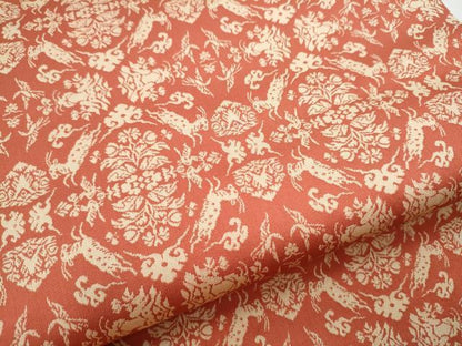 平和屋着物●九寸開き名古屋帯 鹿 草花文 正絹 逸品 CABA0892hy