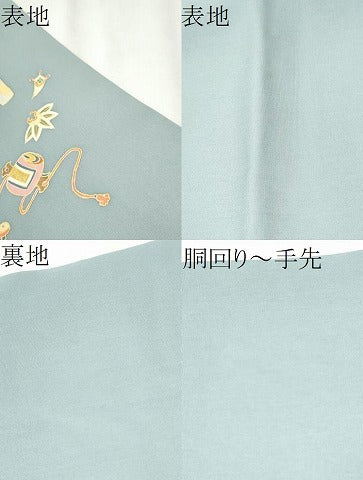 平和屋着物●塩瀬　九寸名古屋帯　玩具文　金彩　正絹　逸品　CABA0903hy