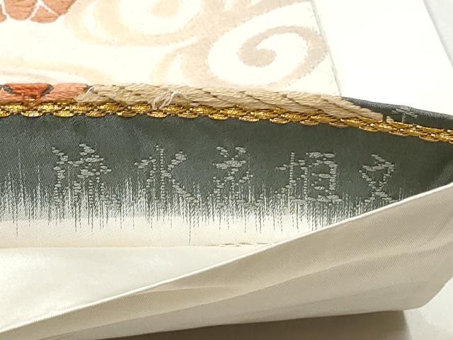 平和屋着物●六通柄袋帯 唐織 唐錦 流水花垣文 金糸 正絹 逸品 CABA0912hy