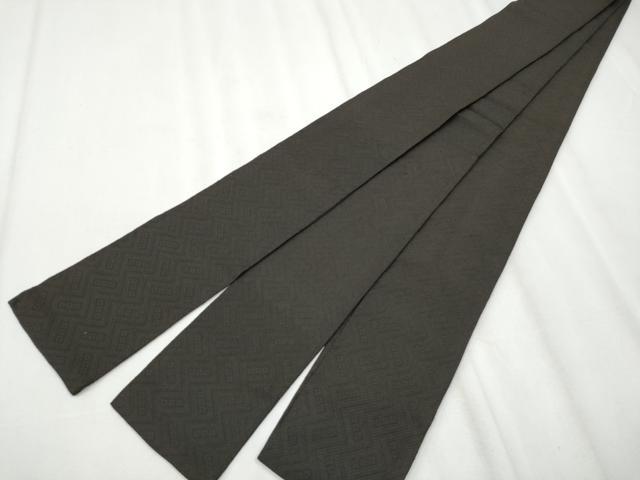 平和屋着物●男性　角帯　吉祥間道　憲法黒茶色　正絹　逸品　CABA0942hy