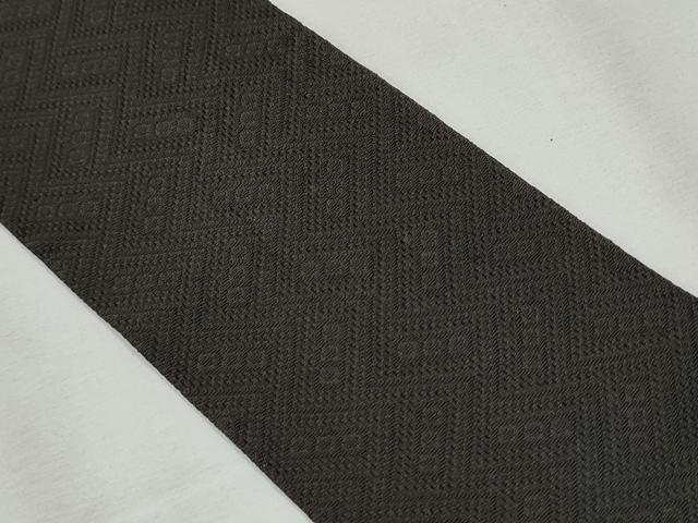 平和屋着物●男性　角帯　吉祥間道　憲法黒茶色　正絹　逸品　CABA0942hy
