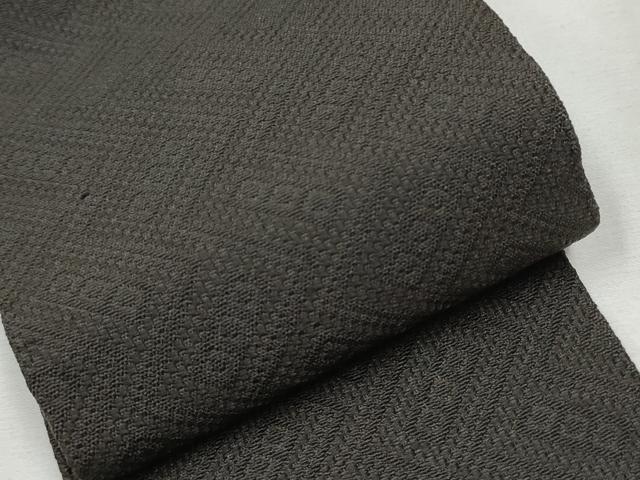 平和屋着物●男性　角帯　吉祥間道　憲法黒茶色　正絹　逸品　CABA0942hy