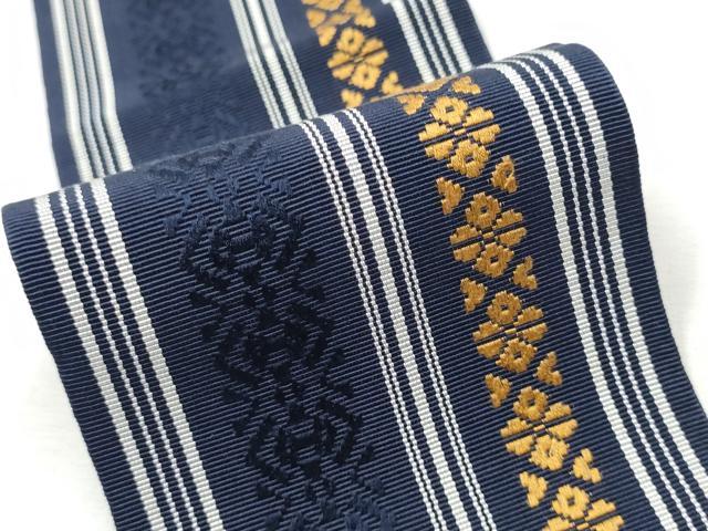 平和屋着物●男性　本場筑前博多織　角帯　献上　正絹　逸品　CABA0943hy