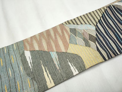 平和屋着物▽スリーシーズン 春夏秋 つけ帯 すくい織 束ね熨斗文 正絹 逸品 CABA0951hy