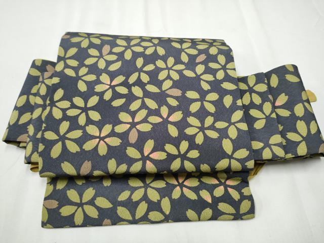 平和屋着物●つけ帯　舞桜文　鬼しぼ縮緬　正絹　逸品　CABA0955hy 平和屋着物○つけ帯 舞桜文 鬼しぼ縮緬 正絹 逸品 CABA0955hy