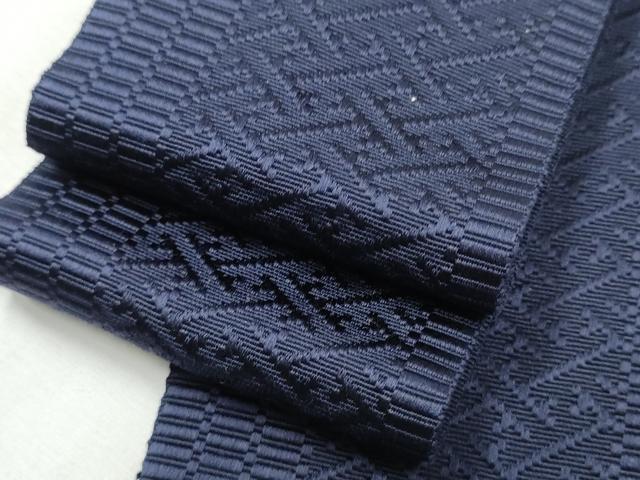 平和屋着物●男性 本場筑前博多織 角帯 献上 黒紅色 正絹 逸品 未使用 CABA0969hy