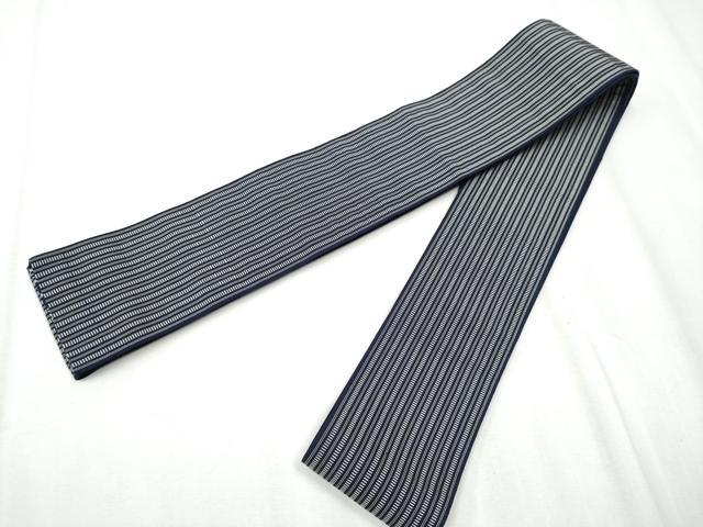 平和屋着物●男性　本場筑前博多織　両面　角帯　献上　証紙付き　正絹　逸品　CABA0992hy
