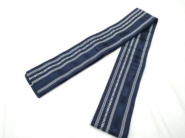 平和屋着物●男性　本場筑前博多織　角帯　献上　証紙付き　正絹　逸品　CABA0998hy