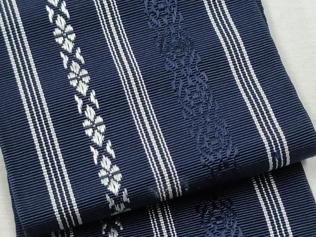平和屋着物●男性　本場筑前博多織　角帯　献上　証紙付き　正絹　逸品　CABA0998hy
