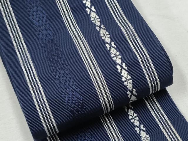 平和屋着物●男性　本場筑前博多織　角帯　献上　証紙付き　正絹　逸品　CABA1009hy
