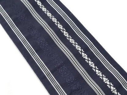 平和屋着物●男性　本場筑前博多織　両面　角帯　献上　正絹　逸品　CABA1019hy
