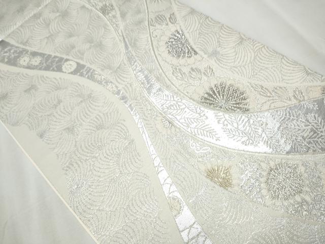 平和屋着物●六通柄袋帯　唐織　綴れ　舞花文　プラチナ箔　正絹　逸品　CABA1022hy