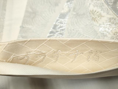 平和屋着物●六通柄袋帯　唐織　綴れ　舞花文　プラチナ箔　正絹　逸品　CABA1022hy