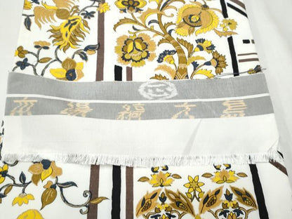 平和屋着物●本場縞大島紬 両面 全通柄袋帯 更紗花文 金彩 正絹 逸品 CABA1024hy