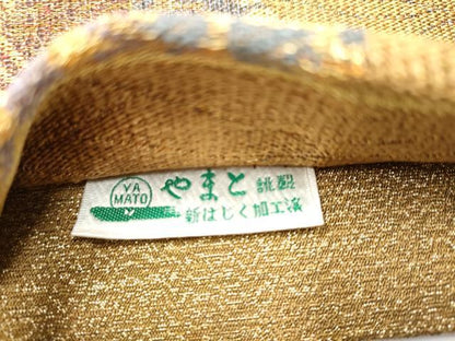 平和屋着物●六通柄袋帯　幾何学文様　金銀糸　やまと誂製　正絹　逸品　CABA1039hy