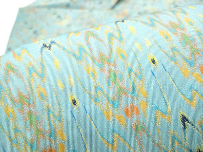 平和屋着物●龍村美術織物 全通柄 九寸名古屋帯 獅噛太子 正絹 逸品 CABA1066hy