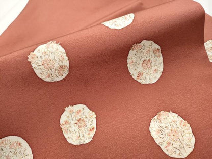 平和屋着物●九寸名古屋帯　手描き　花丸文　金彩　正絹　逸品　CABA1084hy