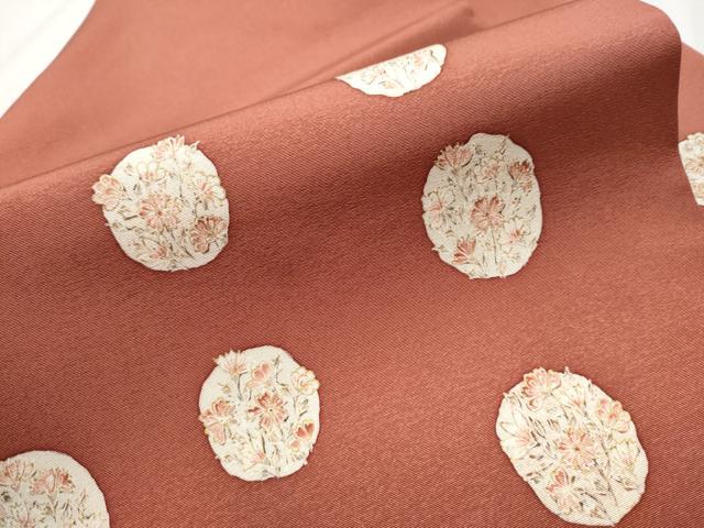 平和屋着物●九寸名古屋帯　手描き　花丸文　金彩　正絹　逸品　CABA1084hy