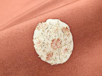 平和屋着物●九寸名古屋帯　手描き　花丸文　金彩　正絹　逸品　CABA1084hy