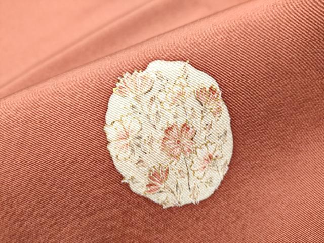 平和屋着物●九寸名古屋帯　手描き　花丸文　金彩　正絹　逸品　CABA1084hy