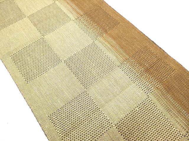 平和屋着物▽スリーシーズン 春夏秋 八寸名古屋帯 組織 変わり市松文 正絹 逸品 CABA1100hy
