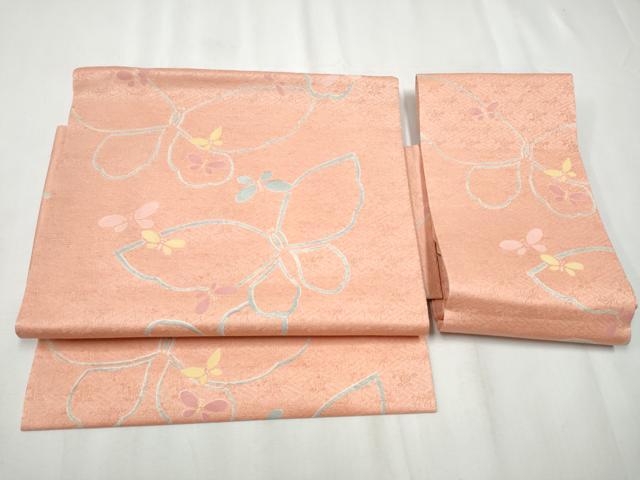 平和屋着物●つけ帯 舞蝶文 正絹 逸品 CABA1107hy