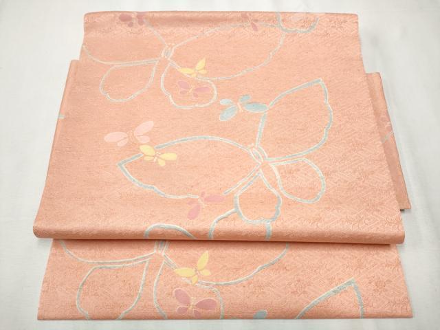 平和屋着物●つけ帯 舞蝶文 正絹 逸品 CABA1107hy