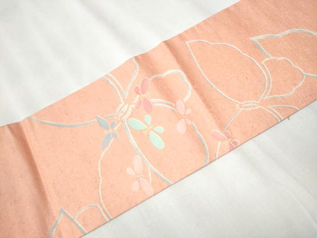平和屋着物●つけ帯 舞蝶文 正絹 逸品 CABA1107hy