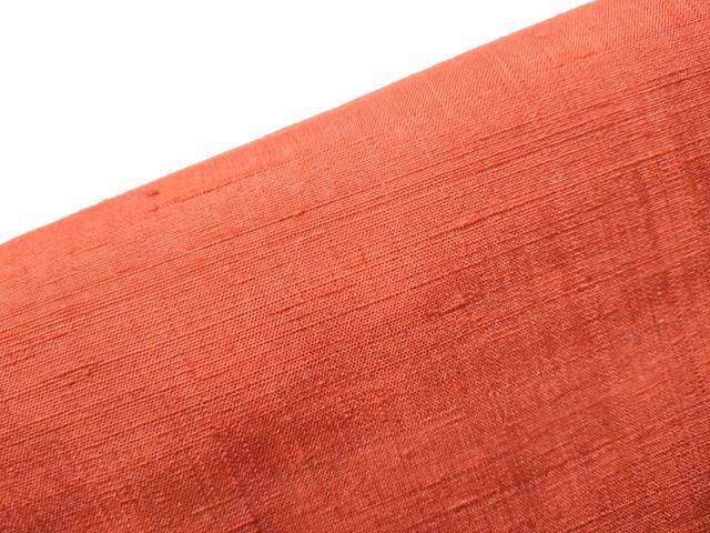 平和屋着物●つけ帯　紬地　赤紅色　正絹　逸品　CABA1122hy