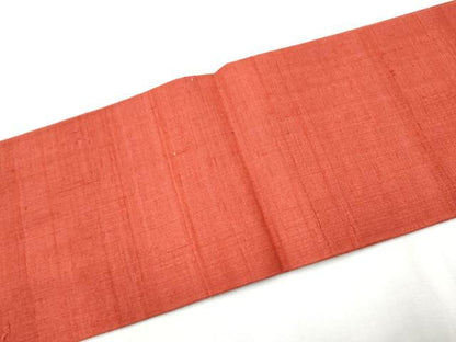 平和屋着物●つけ帯　紬地　赤紅色　正絹　逸品　CABA1122hy