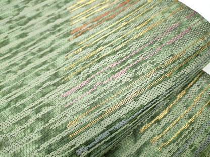 平和屋着物●六通柄袋帯　霞文　金糸　正絹　逸品　CABA1132hy