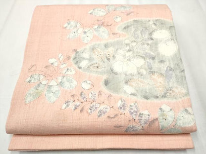 平和屋着物●太鼓柄袋帯　紬地　辻が花　正絹　逸品　CABA1143hy
