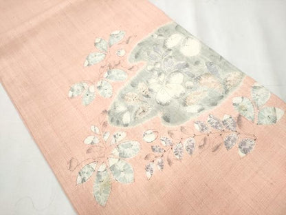 平和屋着物●太鼓柄袋帯　紬地　辻が花　正絹　逸品　CABA1143hy