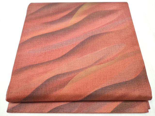 平和屋着物●全通柄袋帯 本場染大島紬地 霞文 正絹 逸品 CABA1153hy