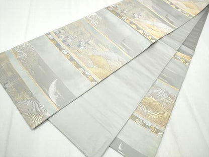 平和屋着物●六通柄袋帯　唐織　横段郷愁錦　金銀糸　正絹　逸品　CABA1156hy