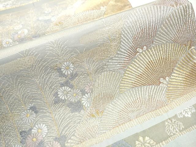 平和屋着物●六通柄袋帯　唐織　横段郷愁錦　金銀糸　正絹　逸品　CABA1156hy