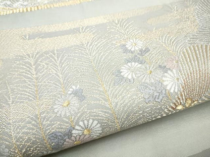 平和屋着物●六通柄袋帯　唐織　横段郷愁錦　金銀糸　正絹　逸品　CABA1156hy