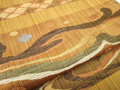 平和屋着物●六通柄袋帯 立波文 金糸 正絹 逸品 CABA1164hy